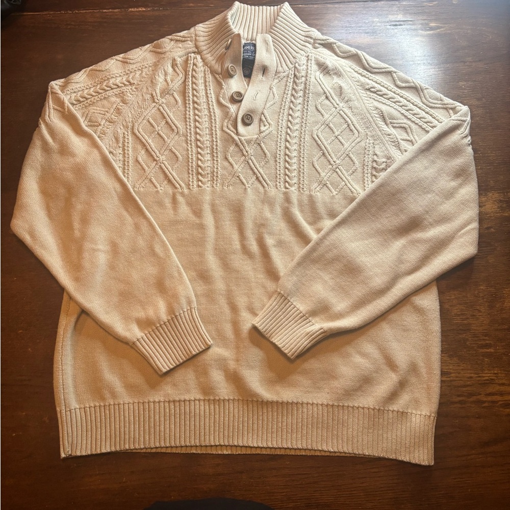 American Rag Cream‎ Turtleneck Sweater with Cable Knit